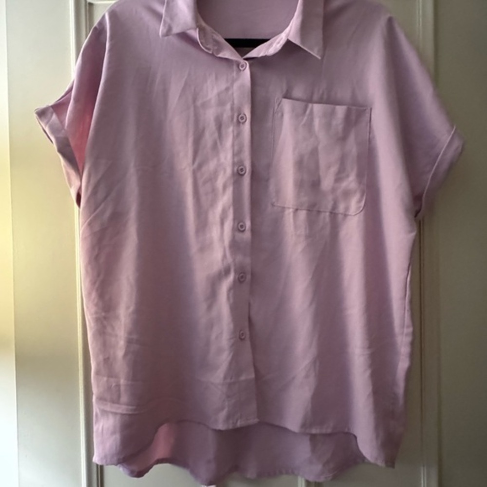 SHEIN Pink Button-Up Women's Top Size Large
